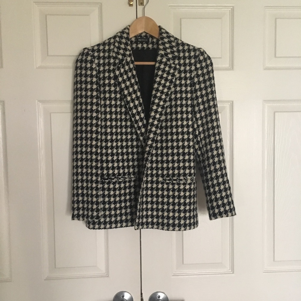 Gingham Wool Light Weight Blazer - image 1